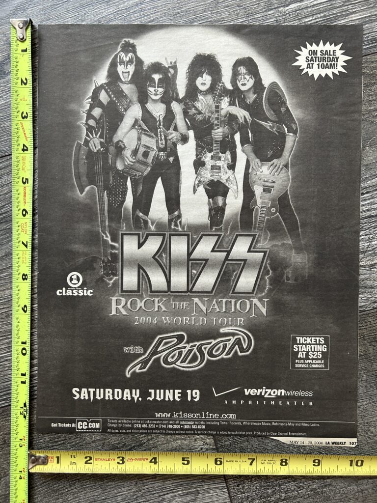 KISS Concert Ad Rock The Nation Tour Irvine CA June 19 2004 Vintage Kiss Poison