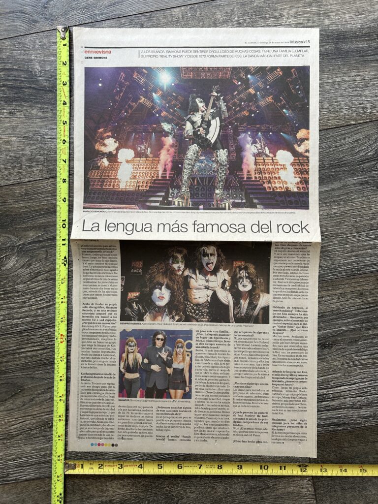 KISS Concert Ad Clipping Alive 35 Tour Peru April 14 2009 12x21 Vintage Kiss A