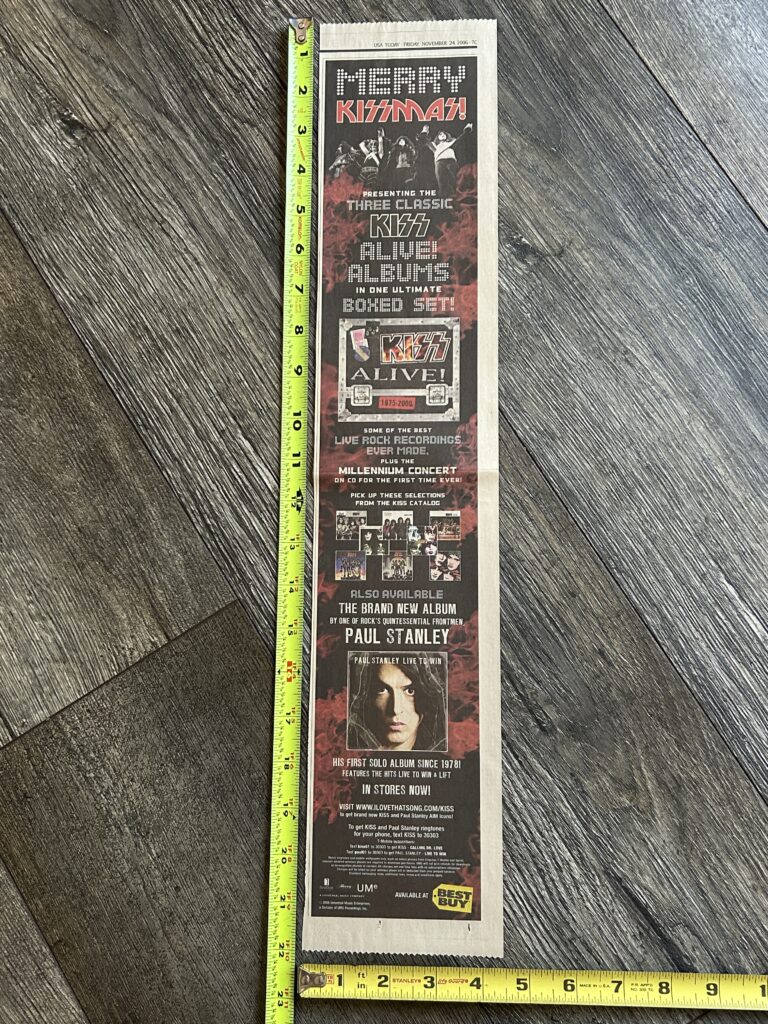 KISS Ad 22x4.5 Kissmas 2006 Back Catalog Alive Box Set Live To Win Vintage Kiss
