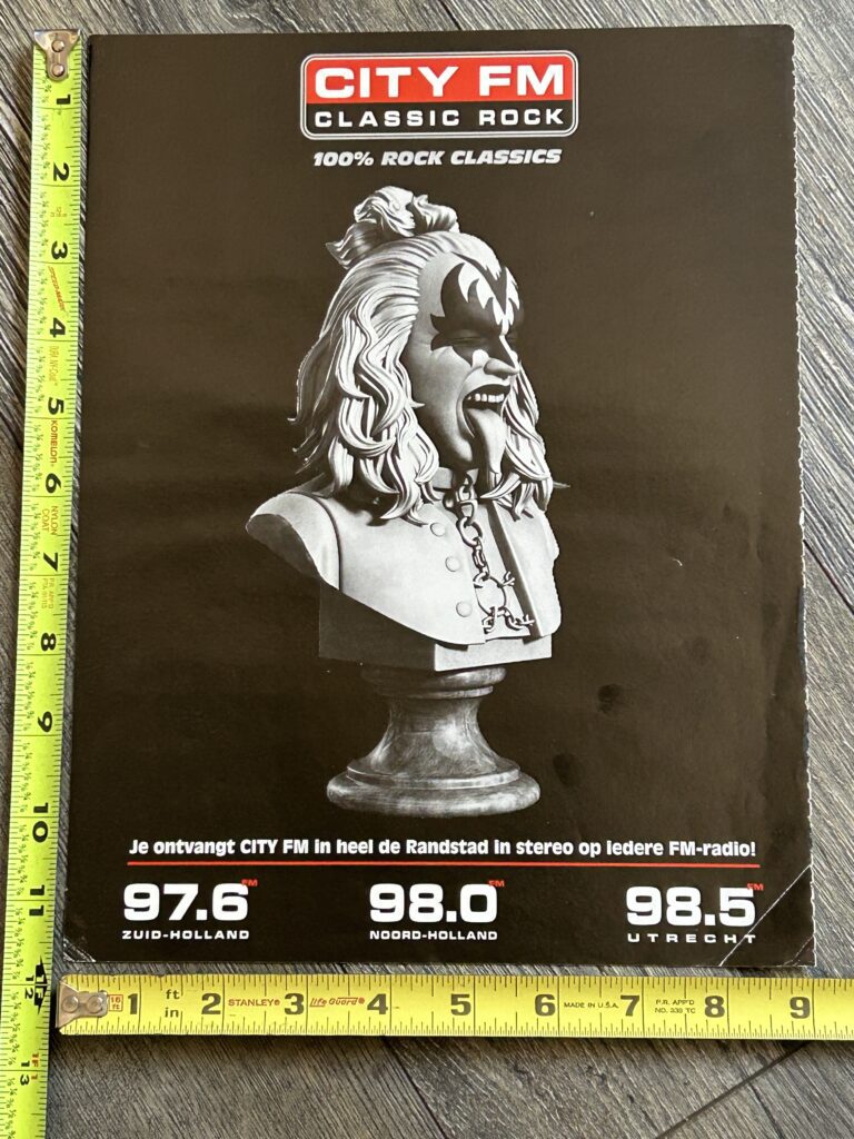 KISS Ad Advert Gene Simmons Holland City FM Rock Radio Station Vintage Kiss