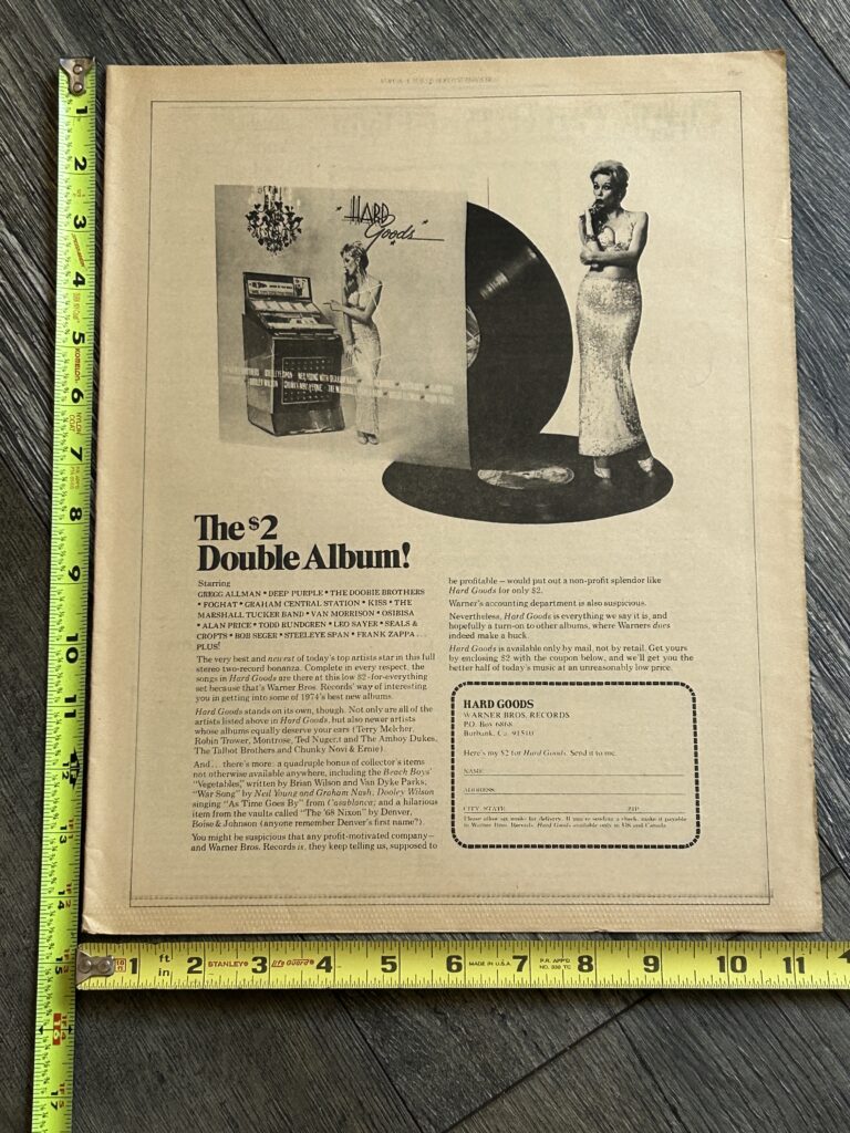 KISS Ad 1974 Hard Goods Vinyl Debut Album Promo Strutter Vintage Kiss Aucoin Era