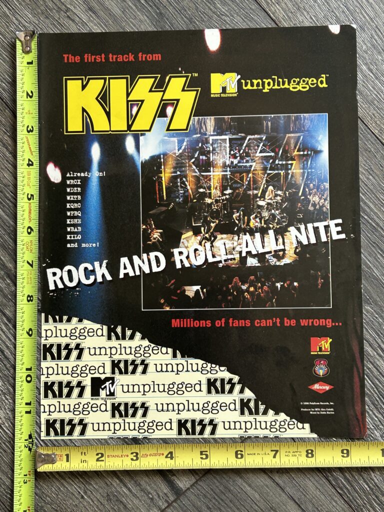 KISS Ad Advert MTV Unplugged Rock And Roll All Nite Radio Stations Vintage Kiss