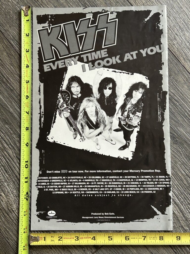 KISS Ad Advert Revenge Every Time I Look At You Tour Dates 8.5x14 Vintage Kiss