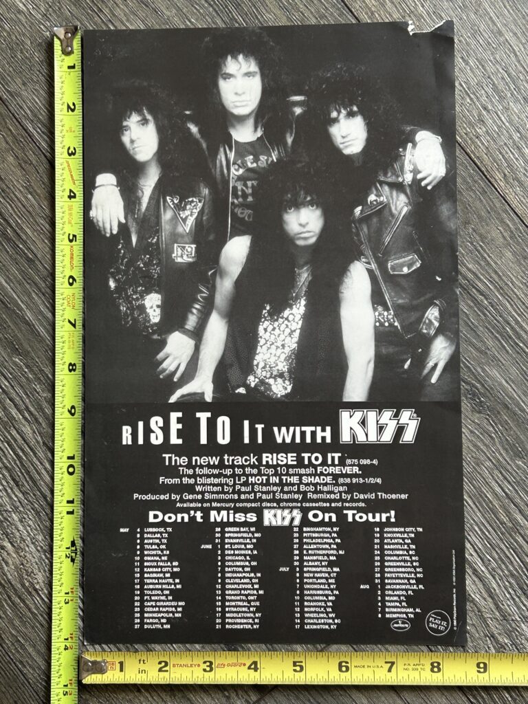 KISS Ad Advert Hot In The Shade Rise To It Single Tour Dates 8.5x14 Vintage Kiss