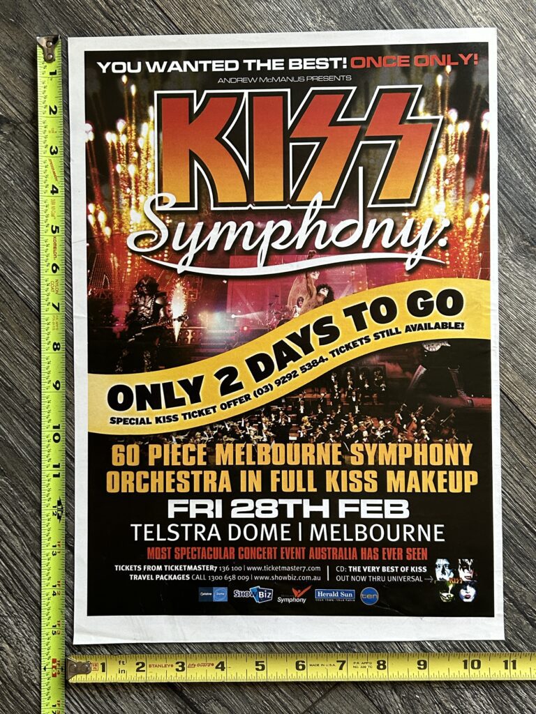 KISS Concert Poster Ad 11x15 Symphony Telstra Melbourne Australia Vintage Kiss C