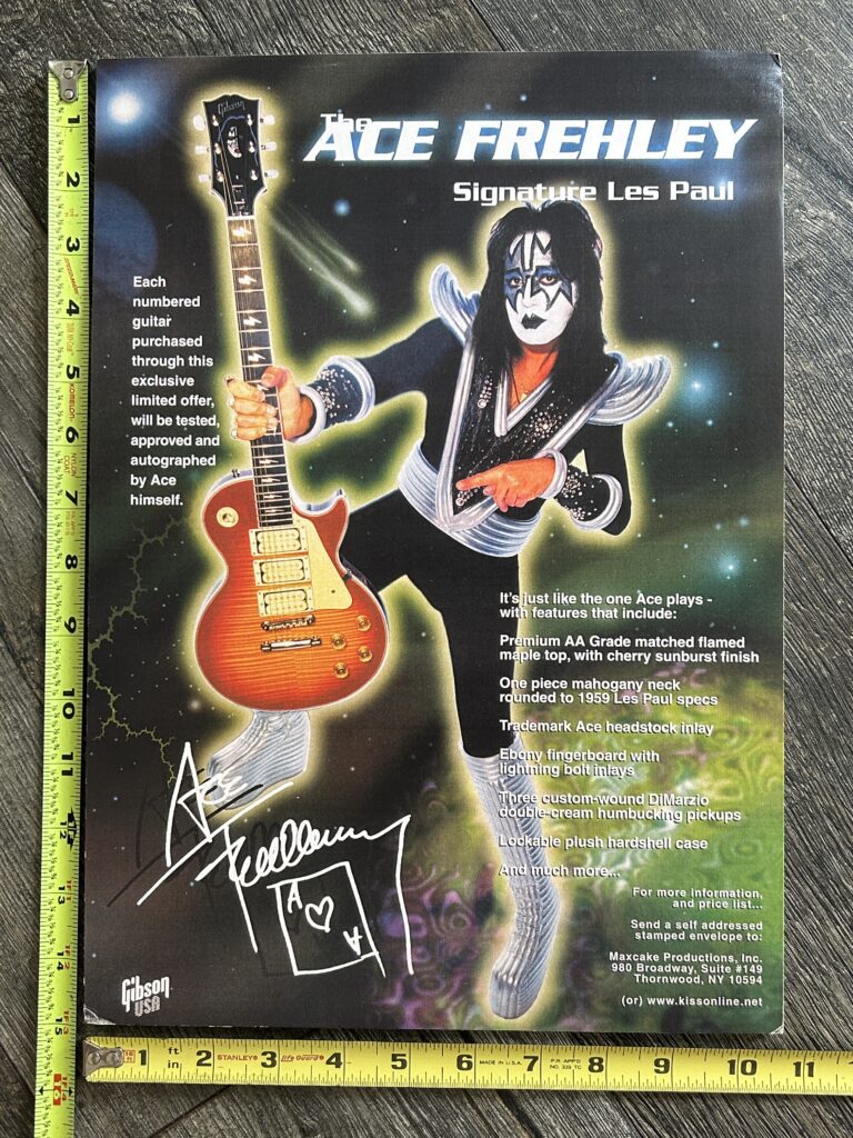Kiss Poster Promo Display ACE FREHLEY Gibson Farewell Tour Merch Booth Vintage