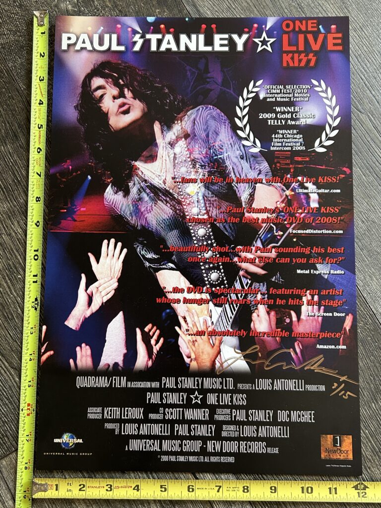 KISS Concert Poster PAUL STANLEY One Live Kiss Movie Vintage Kiss ProducerSigned