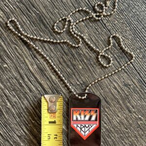 KISS Army Necklace Dog Tag Pendant Black UNWORN Vintage Kiss Memorabilia