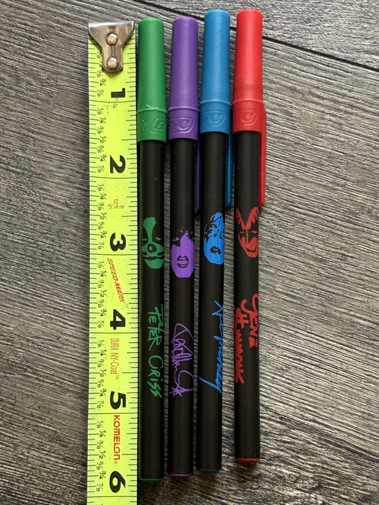 KISS Ballpoint Pen 4pc Set Small Signature Versions Vintage Kiss Memorabilia