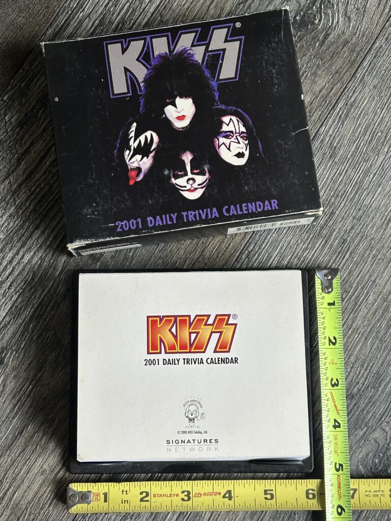 KISS Calendar Daily Trivia 2001 Unused Farewell Tour Vintage Kiss Memorabilia