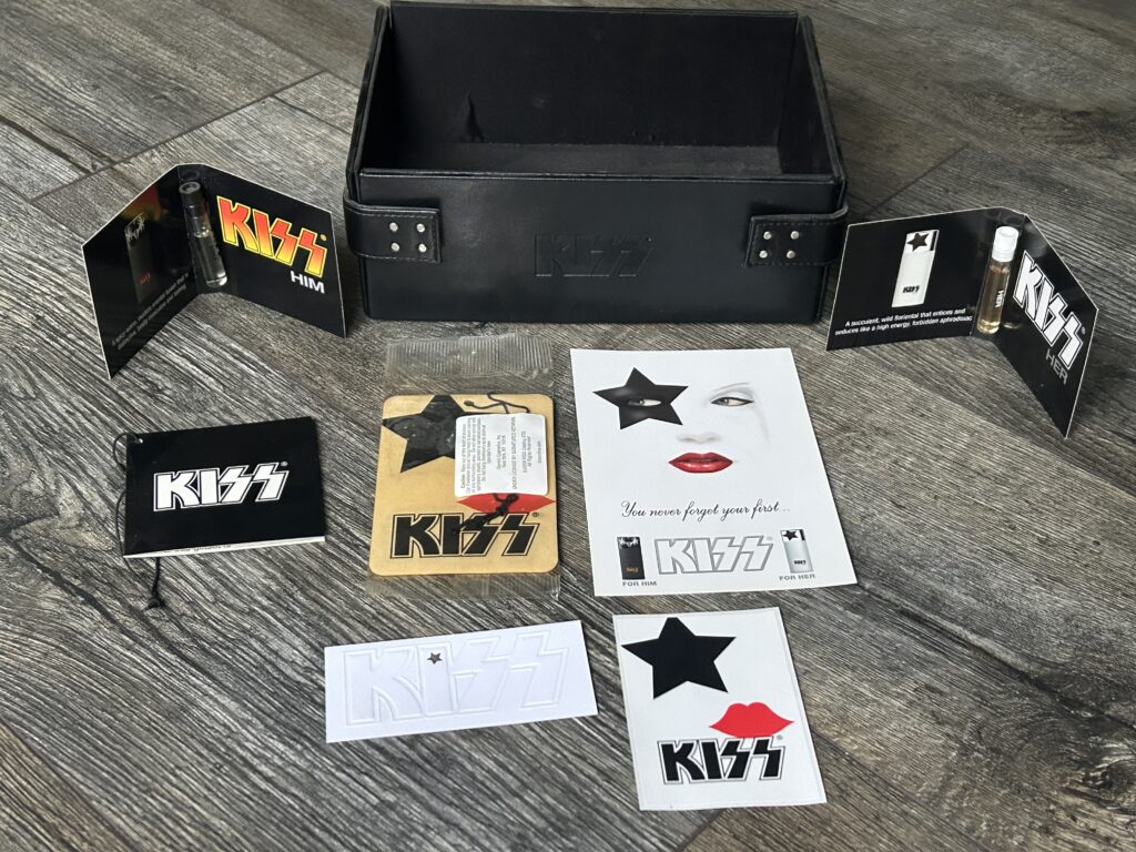 KISS Cologne Paul Stanley Promo Lot Leather Display Box Vintage Kiss Memorabilia