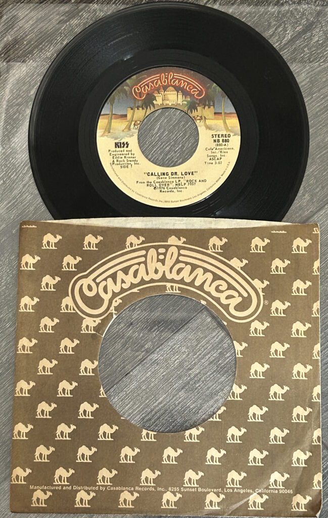 KISS Vinyl 7" Calling Dr. Love Take Me Vintage Kiss Aucoin Rock And Roll Over