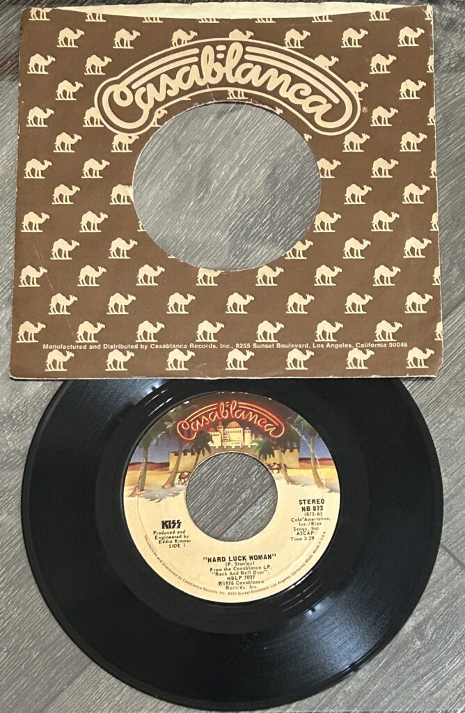 KISS Vinyl 7" Hard Luck Woman Mr. Speed Vintage Kiss Aucoin Rock And Roll Over