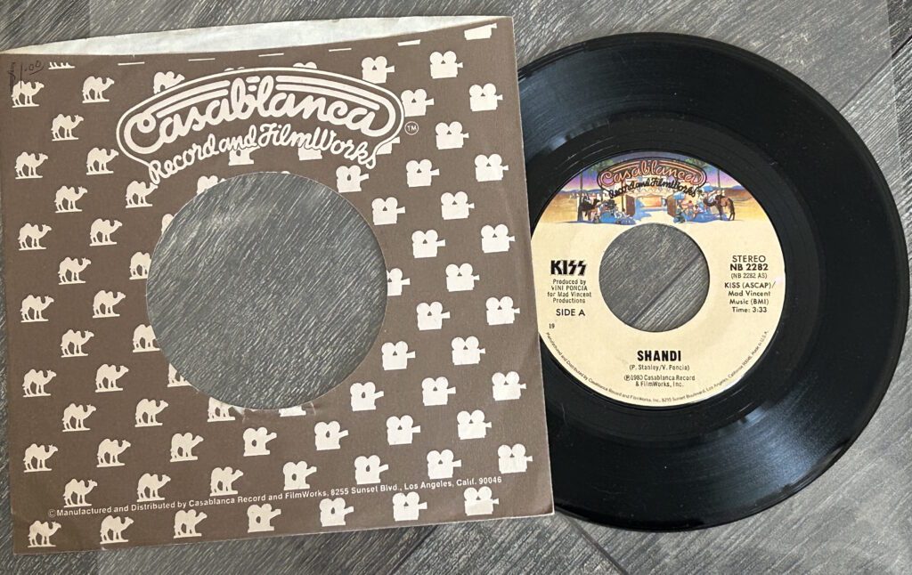 KISS Vinyl 7" Single Shandi She's So European USA Vintage Kiss Aucoin Unmasked