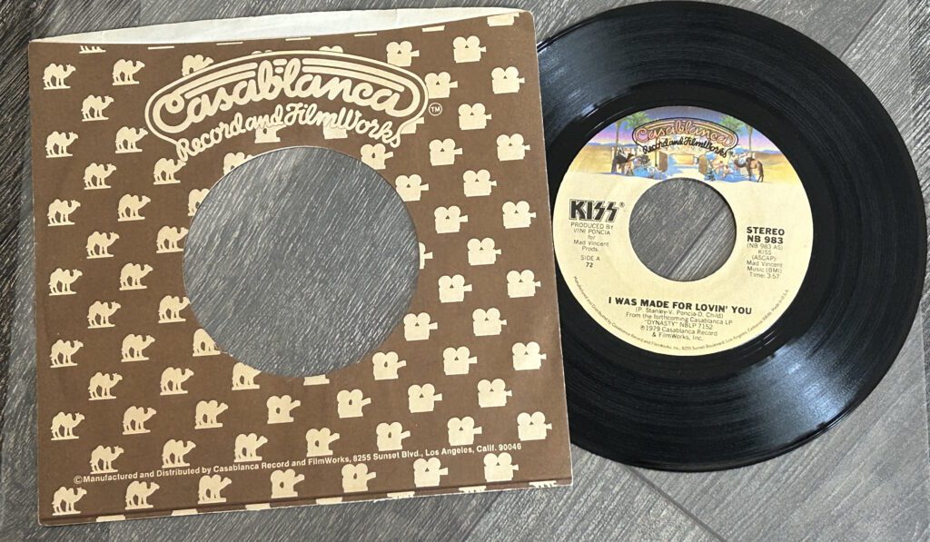 KISS Vinyl 7" I Was Made For Lovin You Large Font Vintage Kiss Logo R 72 Aucoin