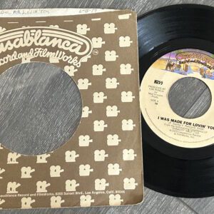 KISS Vinyl 7" 45 I Was Made For Lovin Small Font Spindle USA Vintage Kiss Aucoin