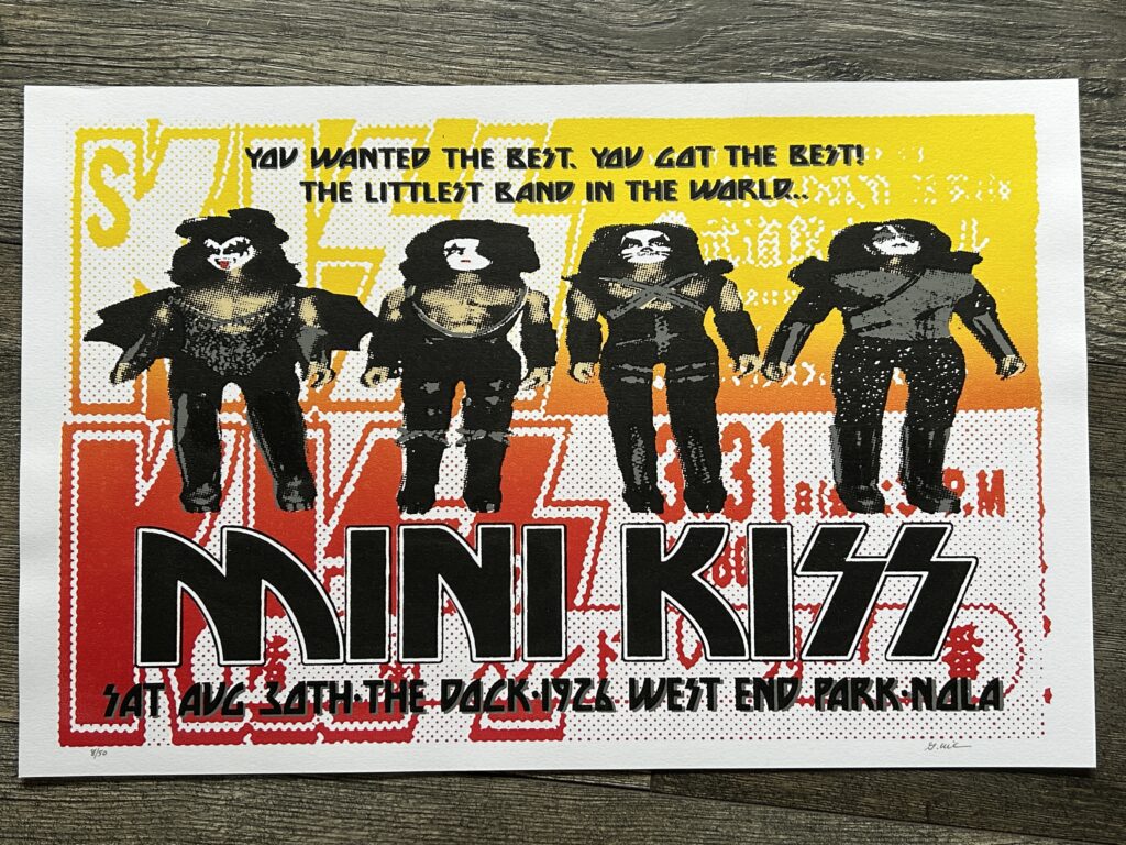 KISS Poster Mego Dolls Mini Kiss Tribute Band Concert New Orleans Vintage Kiss