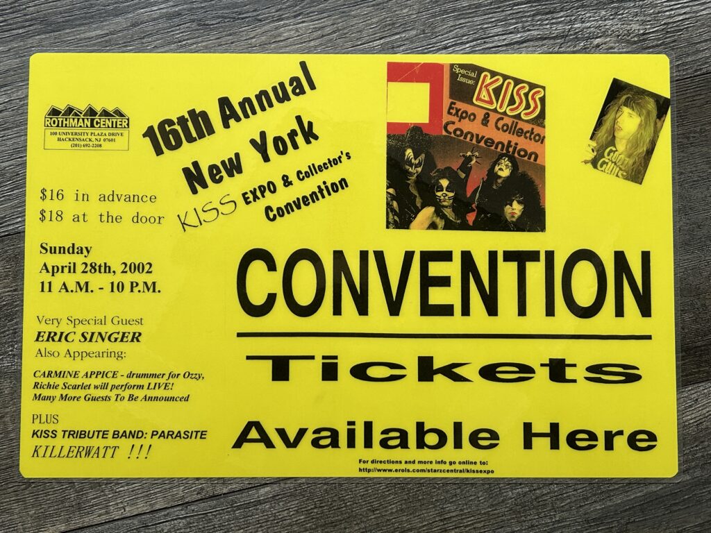 KISS Poster NY Kiss Convention 16th Annual 2002 Vintage Kiss Memorabilia
