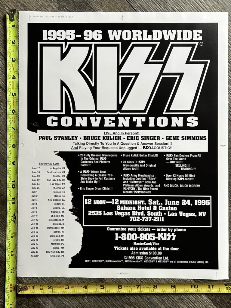 KISS Concert Poster Proof Las Vegas Jun24 Unplugged Convention Tour Vintage Kiss