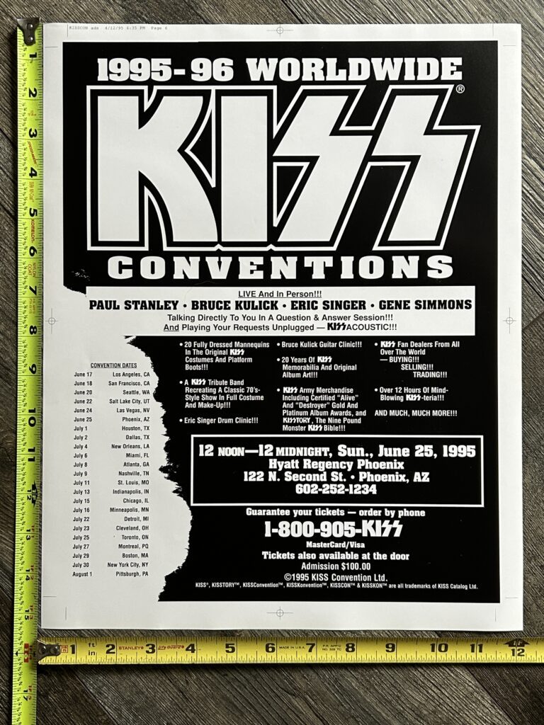 KISS Concert Poster Proof Phoenix June 25 Unplugged Convention Tour Vintage Kiss