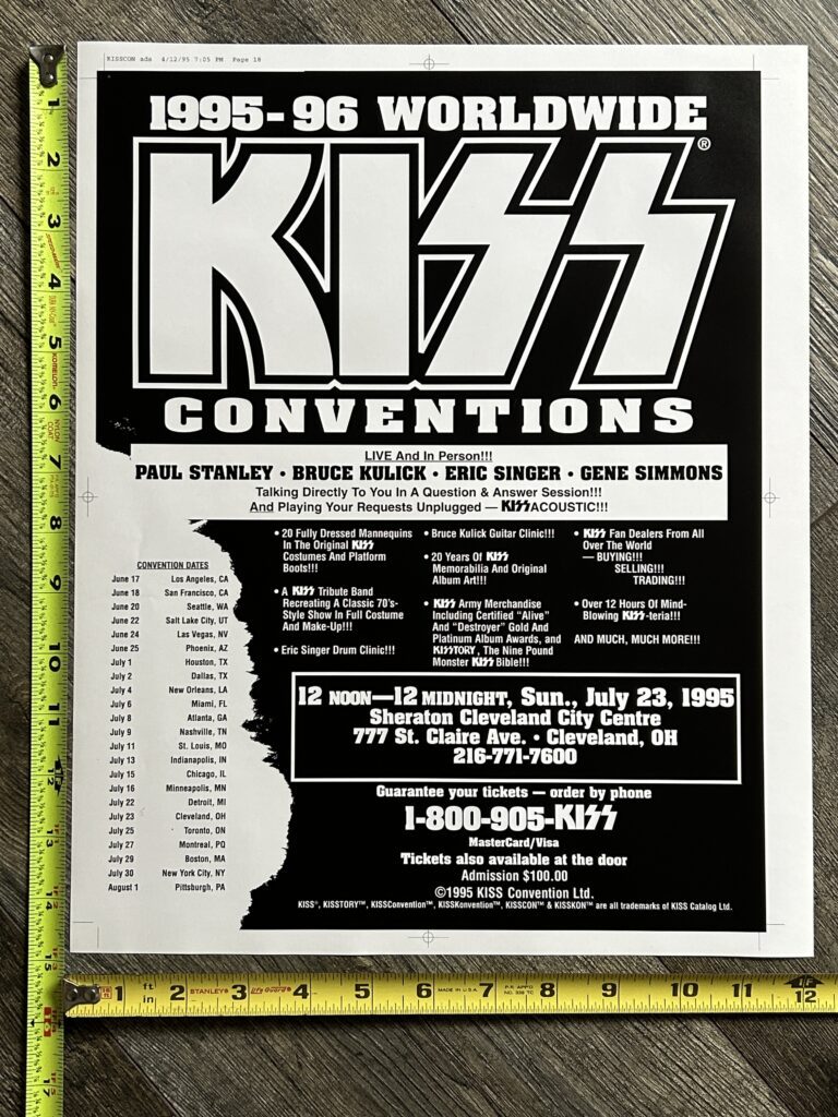 KISS Concert Poster Proof Cleveland Jul23 Unplugged Convention Tour Vintage Kiss