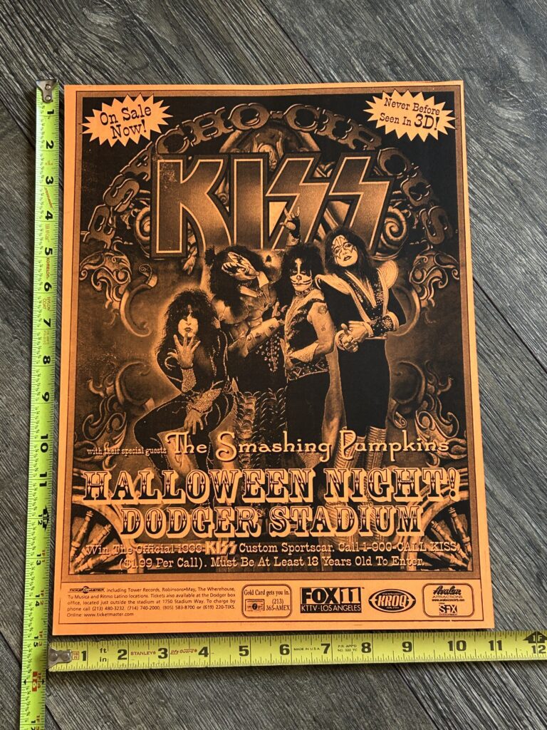 KISS Concert Poster Psycho Circus Tour Dodger Stadium Halloween Vintage Kiss A