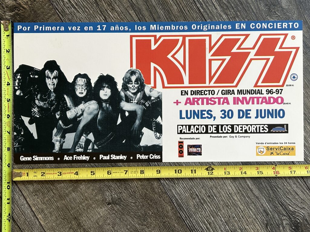 KISS Concert Poster Reunion Tour Palacio de los Deportes June 30 Vintage Kiss