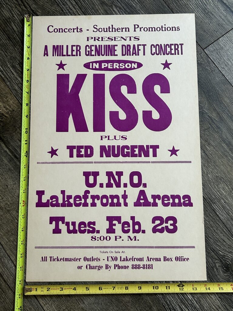 KISS Concert Poster Crazy Nights Tour New Orleans Feb23 Vintage Kiss Memorabilia