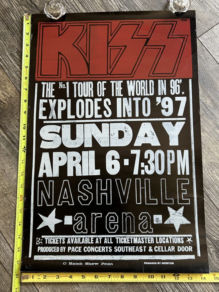 KISS Concert Poster Alive Reunion Tour Nashville April 6 1997 14x22 Vintage Kiss