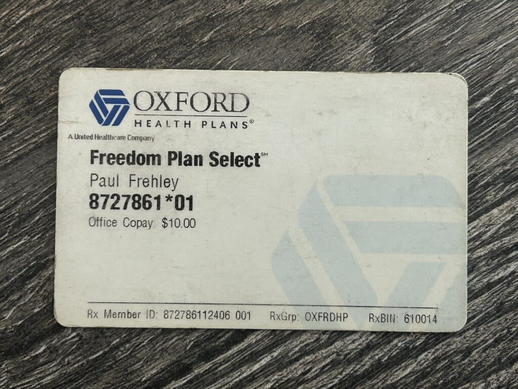 Kiss Card ACE FREHLEY Health Insurance Card Expired Vintage Kiss Memorabilia