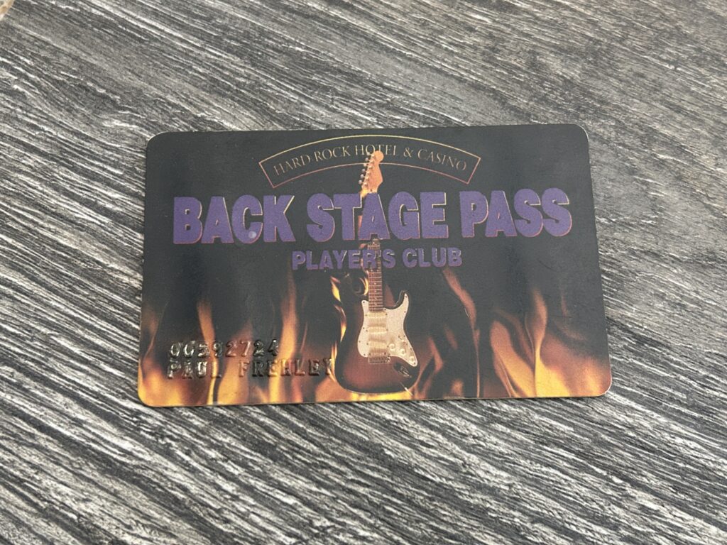 Kiss Card ACE FREHLEY Casino ID Hard Rock Hotel Casino Vintage Kiss Memorabilia