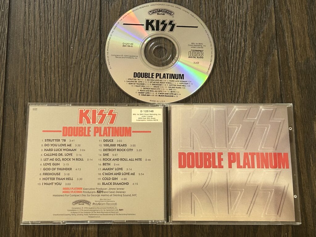 KISS CD Double Platinum BMG Variant USA Greatest Hits Vintage Kiss Aucoin