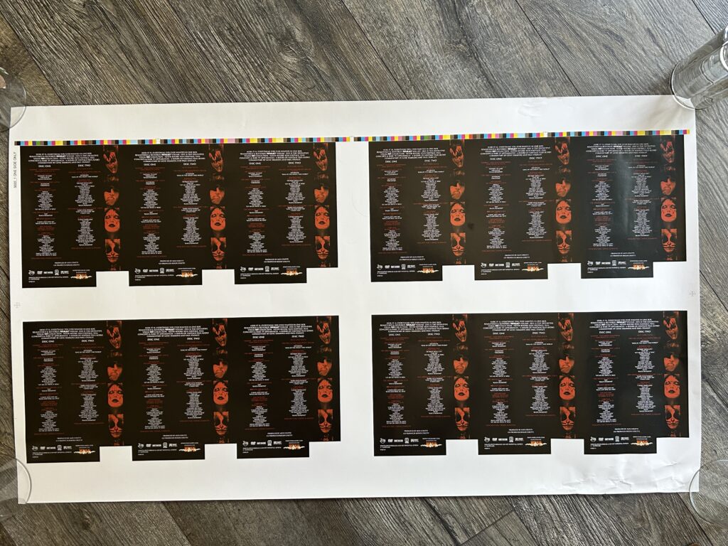 KISS Proof Poster Uncut Sheet Kissology Vol 1 DVD Back Cover Vintage Kiss Aucoin