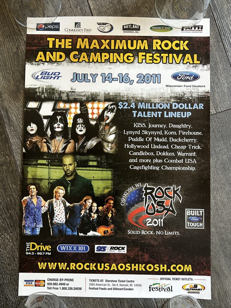 KISS Concert Poster Oshkosh Wisconsin July 2011 Vintage Kiss Memorabilia Journey