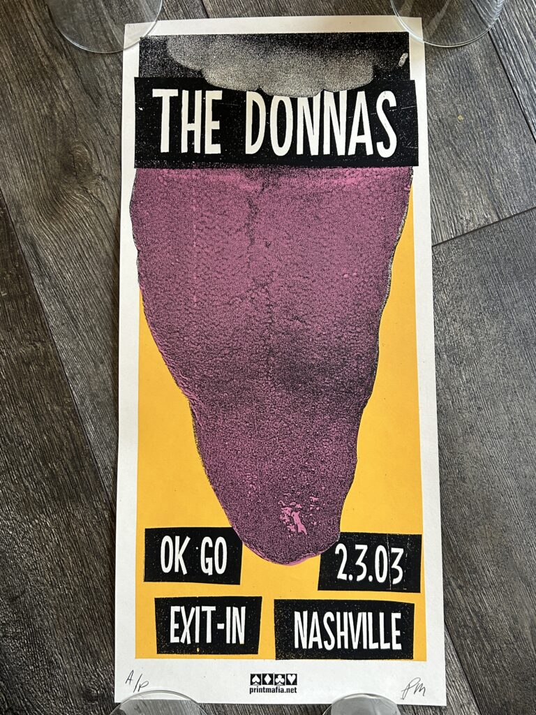 The Donnas Concert Poster KISS GENE SIMMONS Tongue Nashville TN Feb 13 2003
