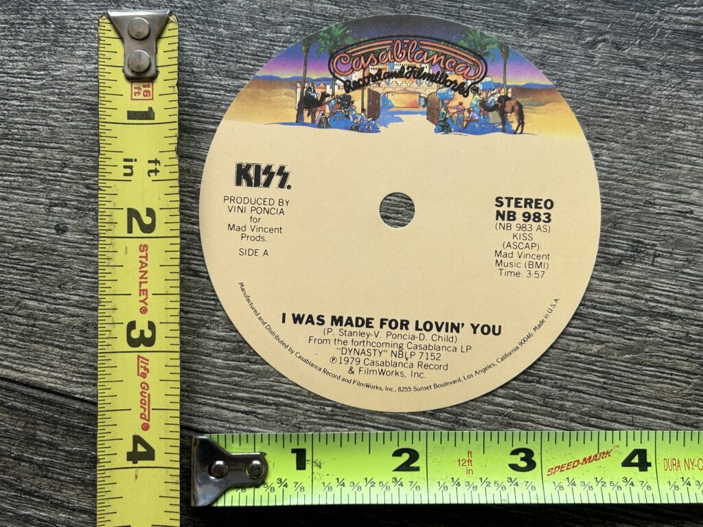 KISS Vinyl 7" Single UNUSED NB 983 Variant I WAS MADE FOR LOVIN YOU Aucoin