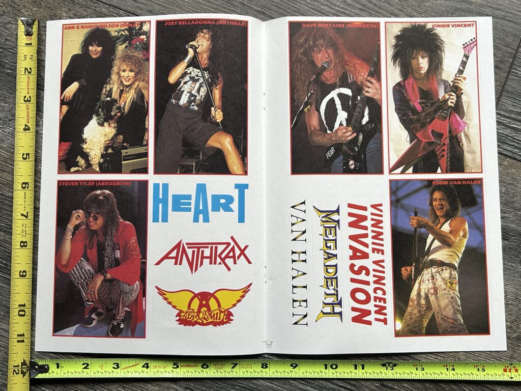 Kiss Sticker Sheet VINNIE VINCENT Unused Kerrang Vintage Kiss Memorabilia