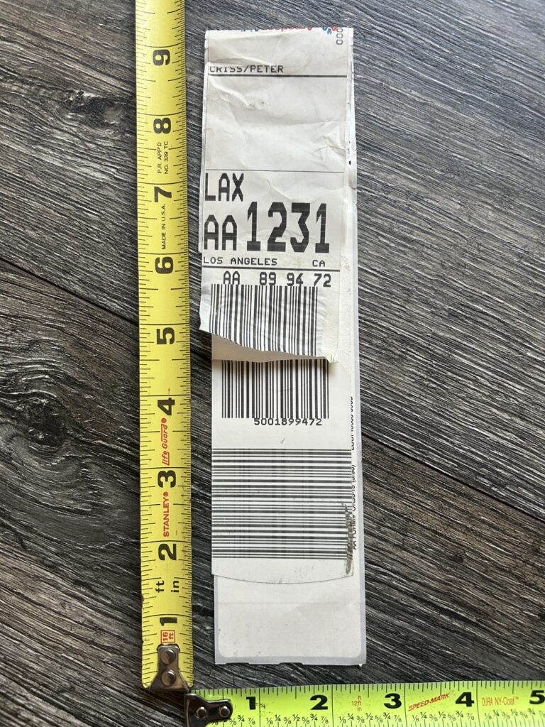 KISS Reunion Tour PETER CRISS Luggage ID Tag American Airlines LAX Vintage Kiss A