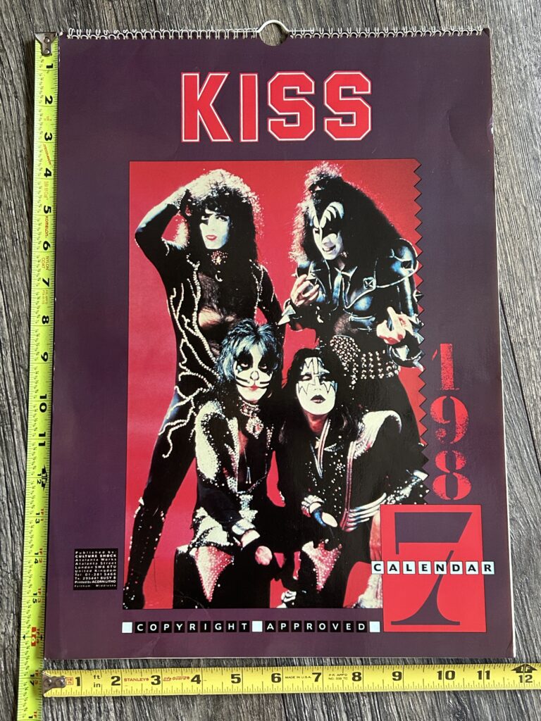 KISS Calendar 1987 UK Culture Shock Vintage Kiss Memorabilia Destroyer Unused