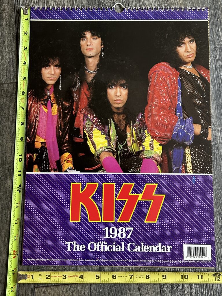 KISS Calendar Asylum 1987 Official UK Vintage Kiss Memorabilia Eric Carr Kulick