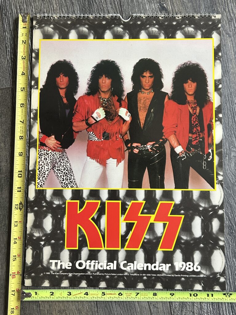 KISS Calendar Animalize 1986 Official UK Vintage Kiss Memorabilia Carr Kulick