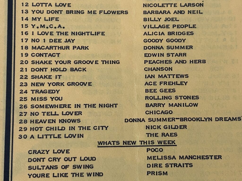KISS Radio Survey ACE FREHLEY NY Groove Mar 2 1979 KISS Vintage Kiss Aucoin