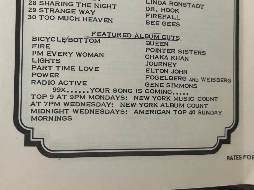 KISS Radio Survey GENE SIMMONS Radioactive Nov 17 1978 KISS Vintage Kiss Aucoin