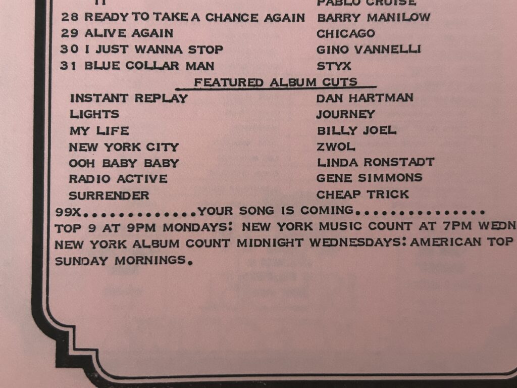 KISS Radio Survey ACE FREHLEY NY Groove GENE SIMMONS Radioactive Vintage Aucoin