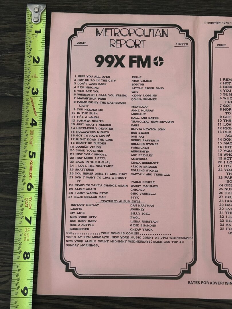 KISS Radio Survey ACE FREHLEY NY Groove GENE SIMMONS Radioactive Vintage Aucoin