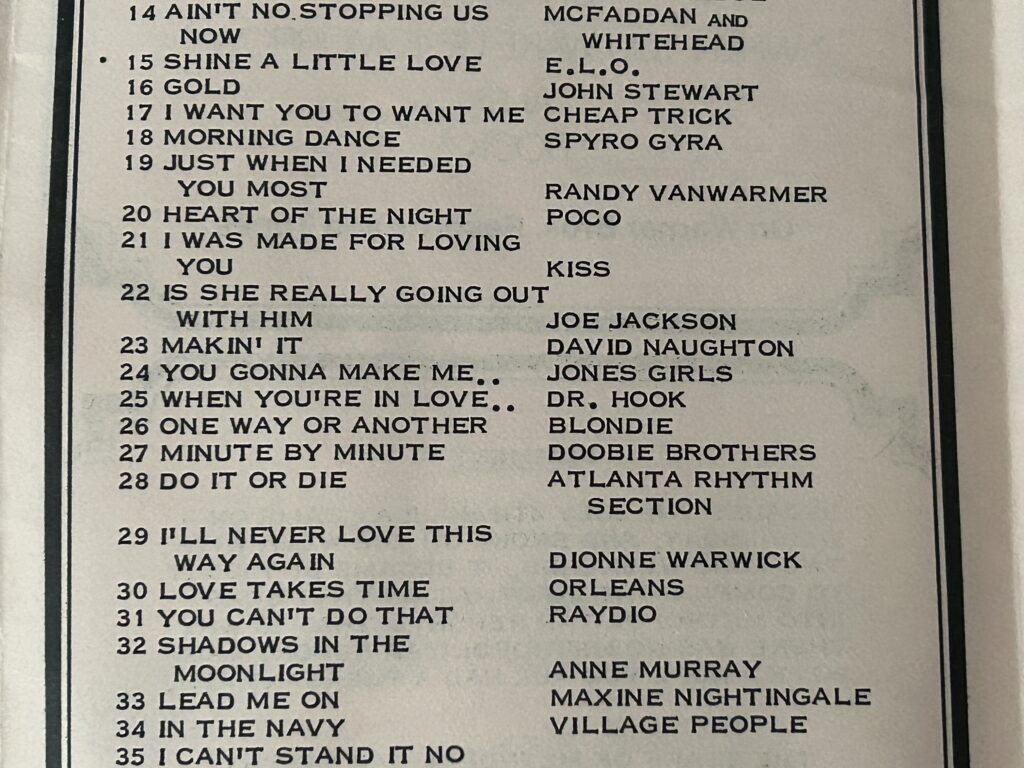 KISS Radio Survey I Was Made For Lovin You July 20 1979 KISS Vintage Kiss Aucoin