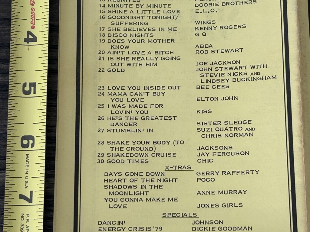 KISS Radio Survey I Was Made For Loving You June 22 1979 Vintage Kiss Aucoin