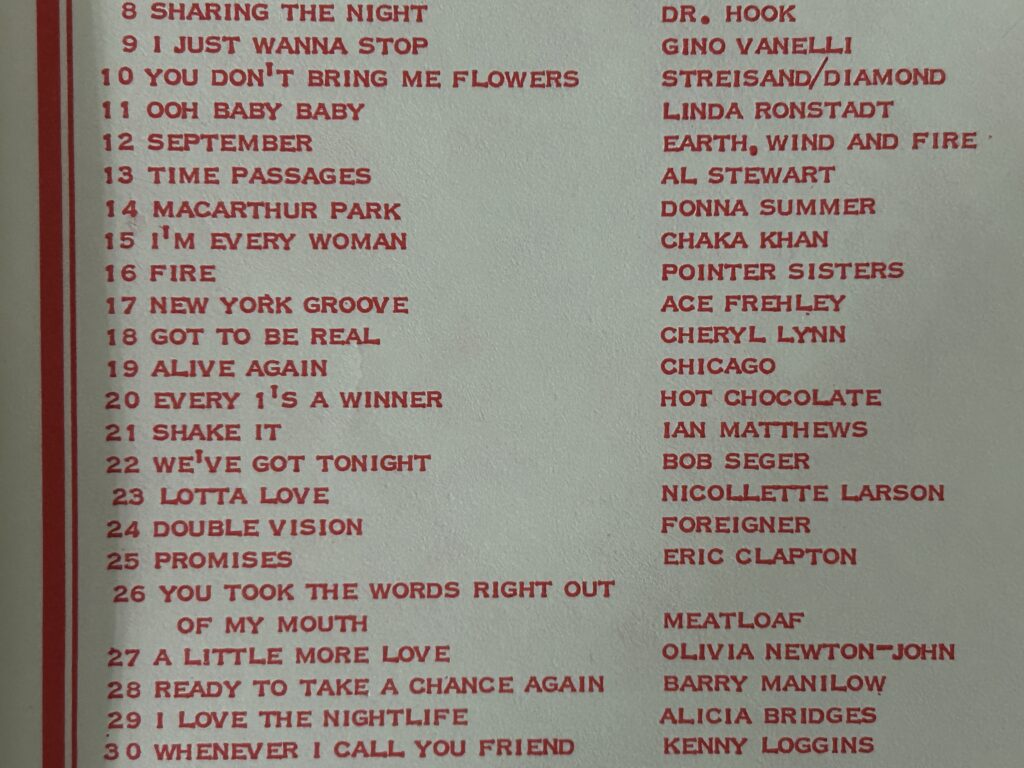 KISS Radio Survey ACE FREHLEY NY Groove Oct 5 1979 KISS Vintage Kiss Aucoin