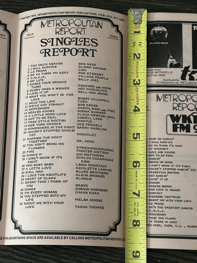 KISS Radio Survey ACE FREHLEY NY Groove Feb 9 1979 KISS Vintage Kiss Aucoin