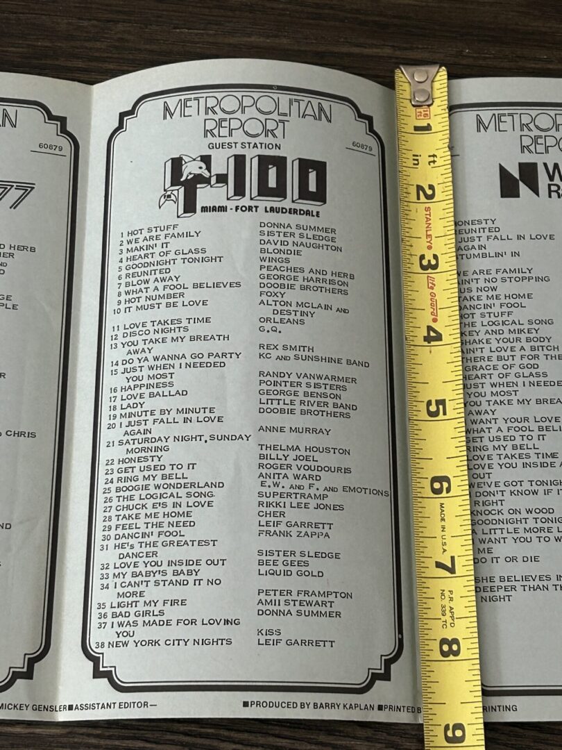 KISS Radio Survey I Was Made For Loving You June 8 1979 KISS Vintage Kiss Aucoin